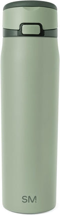 Simple Modern Mesa Loop Water Bottle with Covered Straw and Handle | 24oz Cup Holder Friendly Insulated Stainless Steel Bottles for Travel, Sports and School | Eucalyptus Mix