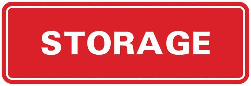 Standard STORAGE Door/Wall Sign -Red - Medium (1 Pack)
