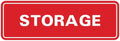 Standard STORAGE Door/Wall Sign -Red - Small (1 Pack)