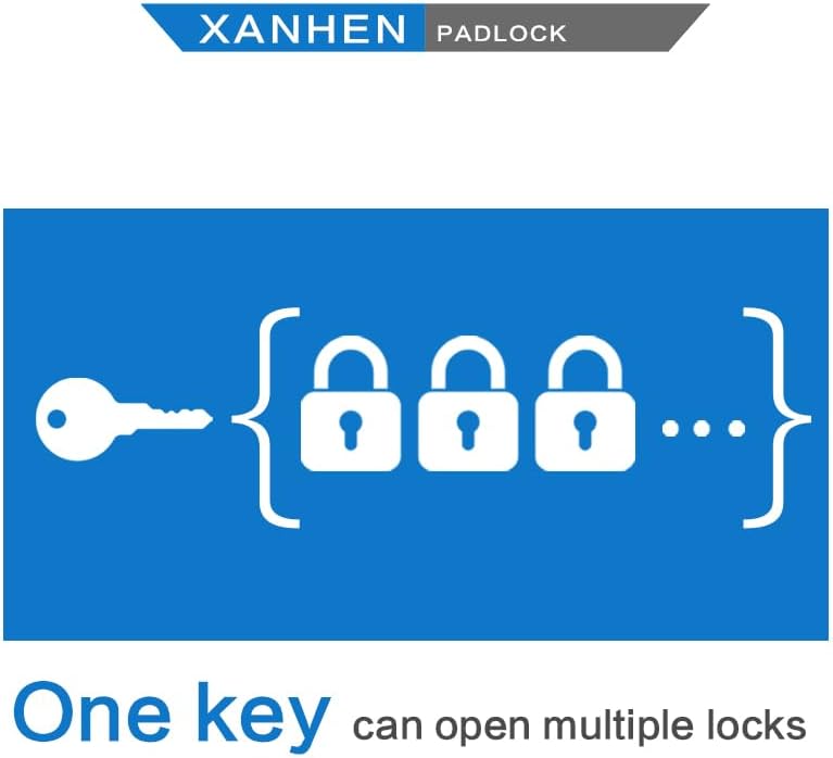 Laminated Steel Padlocks, 24 Pack, Blue, Keyed Alike, Long Shackle, for Hasp Latch, Sheds, Fences, Lockers, Schools, Gyms