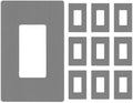 LIDER Brushed Finish Decorator Switch Cover, Screwless Wall Plate, Mid-Size 1-Gang 4.88" x 3.11", Unbreakable Polycarbonate Thermoplastic, UL Listed, LSWP-31M-BGY10P, Brushed Gray, 10 pack
