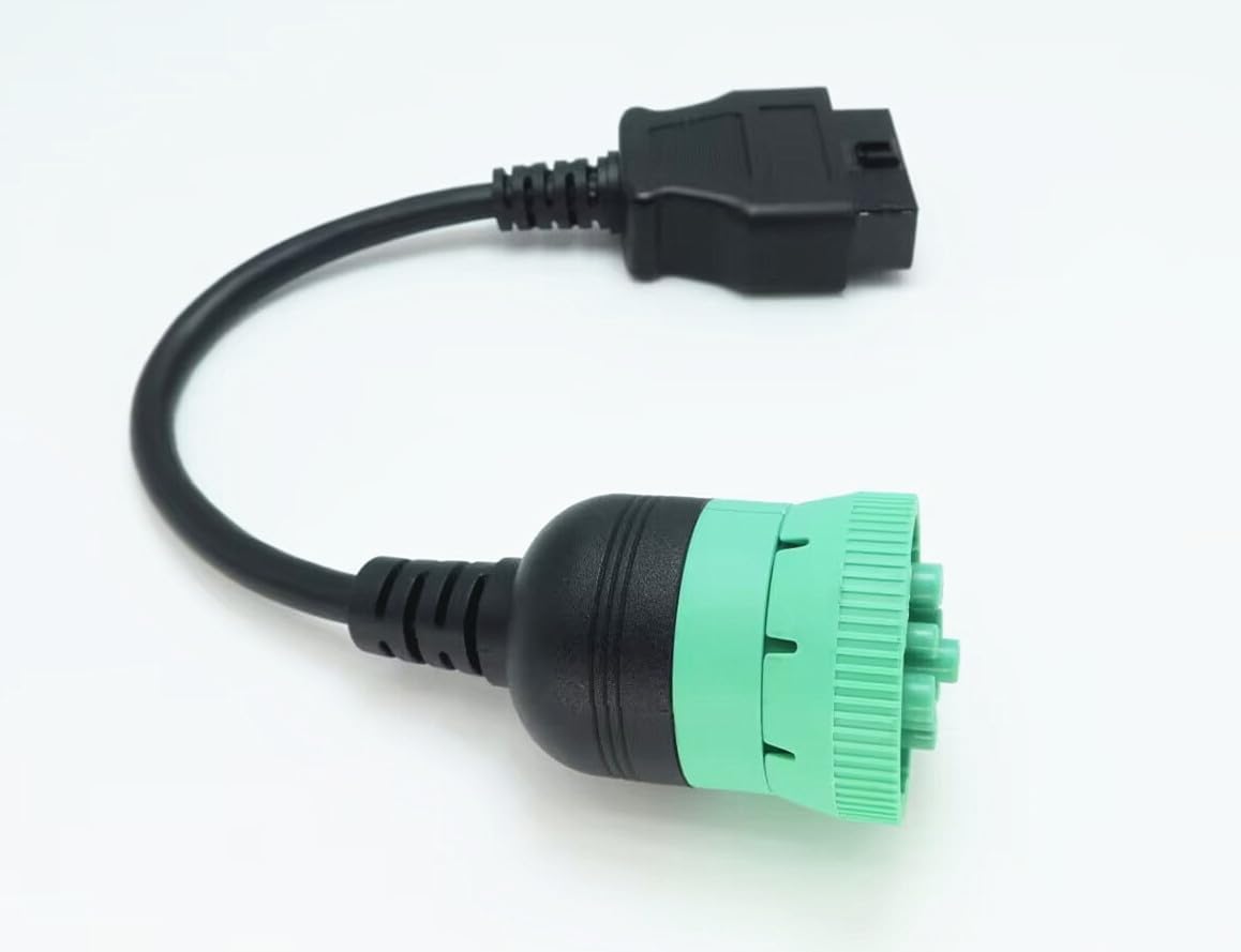 Green Type 2 J1939 Male to 16pin OBD2 Female Cable 16pin to 9pin J1939 Adapter Cable