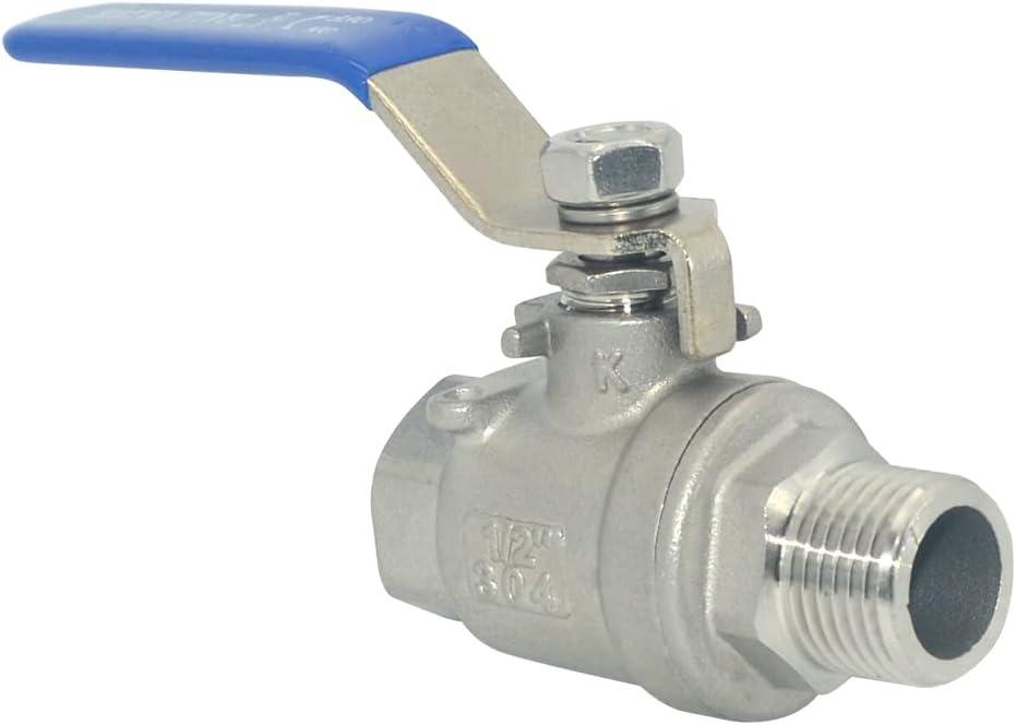 DAN SPEED 1/2 Inch Male x Female NPT Ball Valve S304 Stainless Steel,Full Port Heavy Duty for Water, Oil, and Gas,1000WOG (1/2 inch)