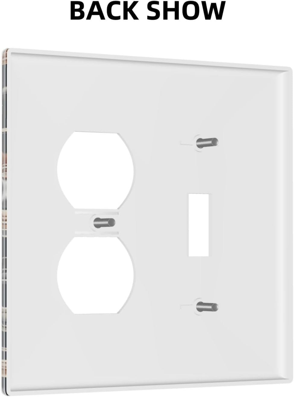 Wallplates Vintage Grey Plant Leaves Brown Flowers 1 Toggle 1 Duplex Switch Plate Electrical GFCI Faceplate Decorative Light Switch Covers for Bedroom Home Decor