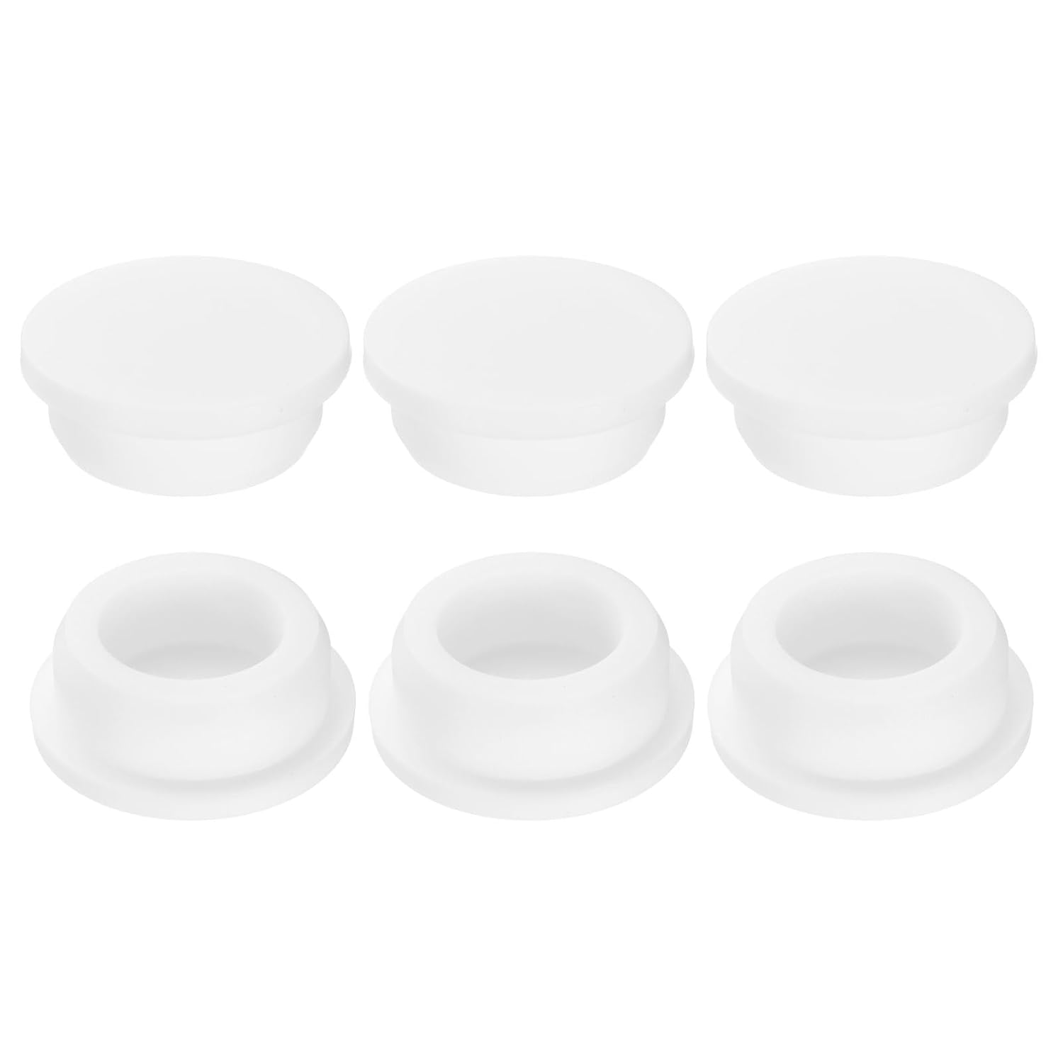 uxcell 6Pcs Silicone Hole Plug, Waterproof Round Rubber Stoppers Bottle Seal Plugs Tube Pipe End Caps for 30mm/1.18" Hole for Bathtub Bottle, White
