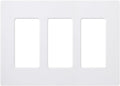 Lutron Claro Light Switch Cover Plate, 3 Gang Wallplate, for Decorator Light Switches, Rocker Light Switch Cover, Outlet Cover, Screwless Switch Plate Cover, Gloss, CW-3-WH, White