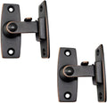 QCAA 2.5" Heavy Forged Solid Brass Door Latch, 90 Degree Right Angle Door Latch Buckle for Doors & Windows, Aged Classic Bronze, 2Pack, Made in Taiwan
