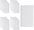 Blank Wall Plates 1-Gang blank Switch Outlet Electrical Cover Plate Unbreakable Thermoplastic Faceplate for Light Receptacle Outlet Switch, White (20 Pack)