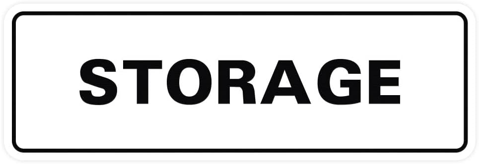 Standard STORAGE Door/Wall Sign - White - Medium (10 Pack)
