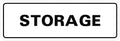 Standard STORAGE Door/Wall Sign - White - Small (5 Pack)