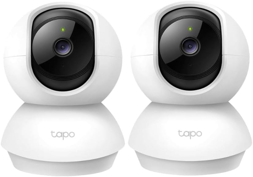 Tapo 2K Pan/Tilt Security Camera for Baby Monitor, Dog Camera w/Motion Detection, 2-Way Audio Siren, Night Vision, Cloud&SD Card Storage, Works w/Alexa & Google Assistant, 2-Pack (Tapo C210P2)