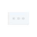 Smart Curtain Switch 118X72X34MM Neutral Wire Required, 2.4GHz WiFi,Tempered Glass Panel, Multi-Control Way Work with Alexa and Smart Life, White WiFi Curtain