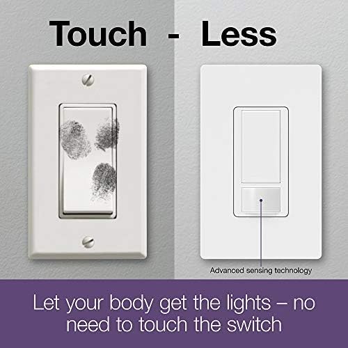 Lutron Maestro Motion Sensor Light Switch Indoor for Bathroom, Garage, Laundry Room, Closet, Occupancy Sensor Light Switch, Single-Pole, No Neutral, MS-OPS5M-BI