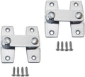 QCAA 2.5" x 2.65", Large, Heavy Forged Solid Brass Door Latch, 180 Degrees Flat Surface Mounting Door Latch Buckle for Doors & Windows, Satin Chrome, 2 Pack, Made in Taiwan