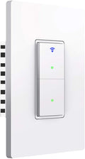 Smart Light Switch, WiFi Smart Double Switch Button, Compatible with Alexa and Google Home, Remote Control with Timing Funtion, No Hub Required,Smart Life APP Provides Control from Anywhere