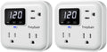 Surge Protector 3-Outlet Power Strip with Voltage Stabilizer, 80V-140V Power Surge Protectors for Refrigerator, TV, Computer | LED Display, Fireproof UL94V-1, Wall Mount,1800J,2 Pack