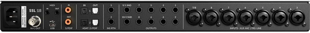 Solid State Logic SSL 18 USB-C Audio/MIDI Interface Bundle with Solid State Logic ALPHA 8 AD/DA Converter/Expander and USB-C Audio Interface