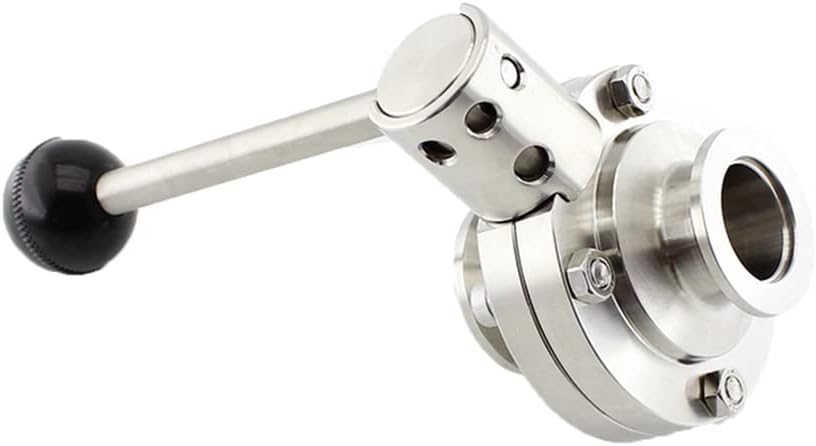 SHERICH KF25 Vacuum Butterfly Valve, Stainless Steel 304 Three-clamp Butterfly Valve with Handle and Silicone (KF25)