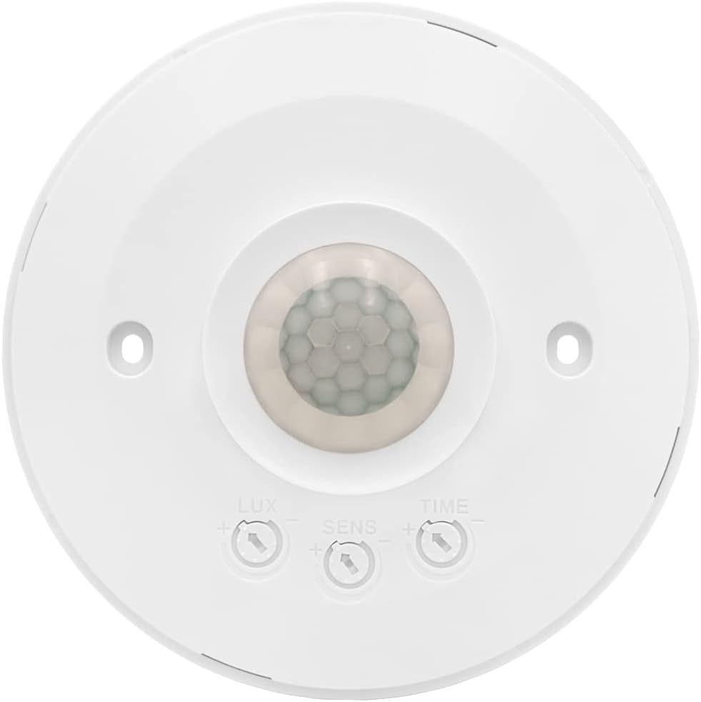 Maxxima Ceiling Mount 360 Degree PIR Occupancy Sensor - Hard-Wired Motion Sensor, 120V LED Compatible, Automatic Sensing Solution for Indoor Use at Max Height 10ft, Ideal for Closets and Pantries