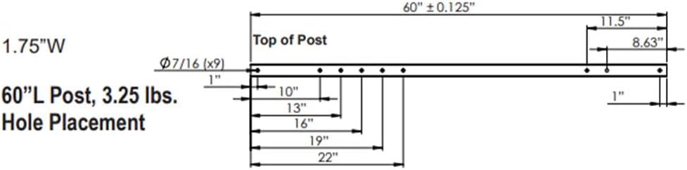 Plasticade Power Post Plastic Sign Post for Parking, Traffic and Property Signs, Reinforced, Lightweight Square Post for Durability and Wind Resistance, 60" x 1.75", 3.25 lbs., White, Base Not Included