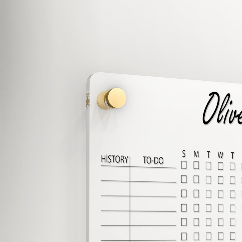 Personalized Acrylic Habit Tracker | Dry Erase Weekly Checklist & Notes Board | 5mm Clear Wall-Mounted To-Do List & Productivity Planner | Home, Office, Couples, Partners | (40"x28")