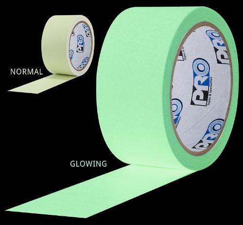 ProTapes Pro Glow Phosphorescent Vinyl Glow in the Dark Tape, 18 mils Thick, 5 yds Length x 1" Width (Pack of 1)