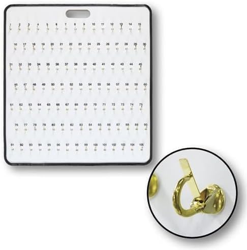 MICRO TEC Masonite Key Holder Wall Mount with 55 Spring-Lock Hooks 18-1/2" × 29-5/8" – Wall Mounted Key Organizer Board with Metal Trim and Handle – Office, Garage Key Rack Cabinet - Pack of 1