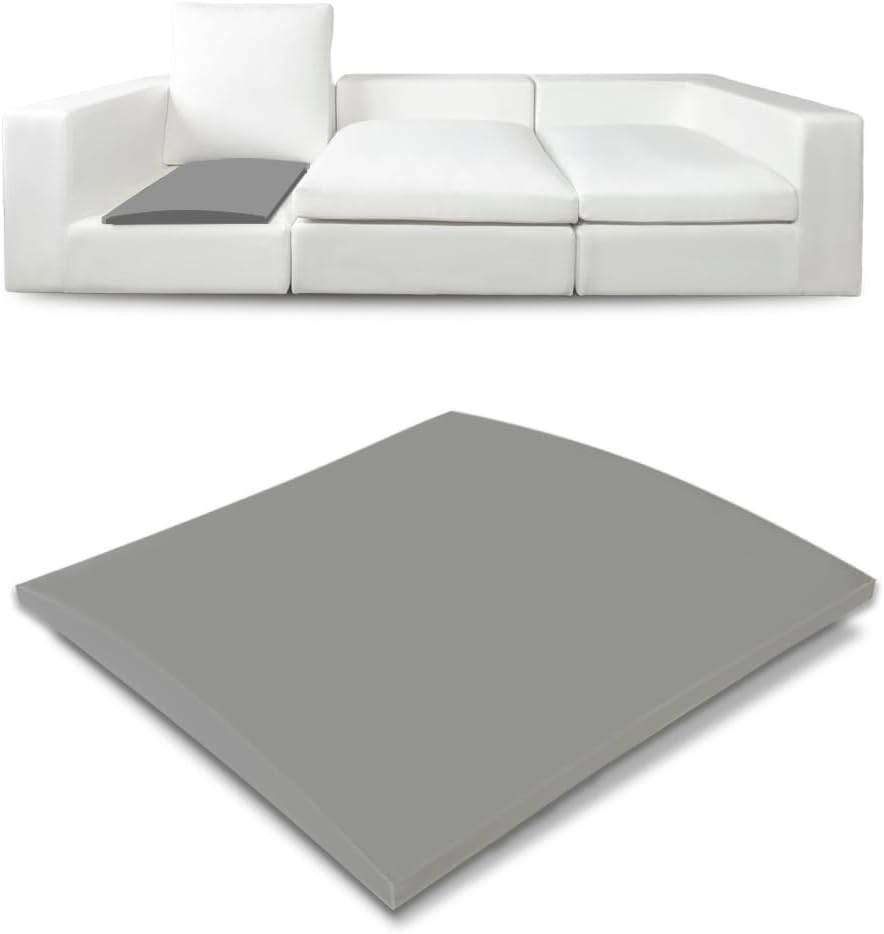 Couch Cushion Supports for Sagging Seat 22'' x 22'' High Density 40D Curved Foam Sofa Cushion Support Under The Saggy Pads Firmer Foam Lifters for Saggy Couch (Grey (Set of 1), 22 Inch * 22 Inch)