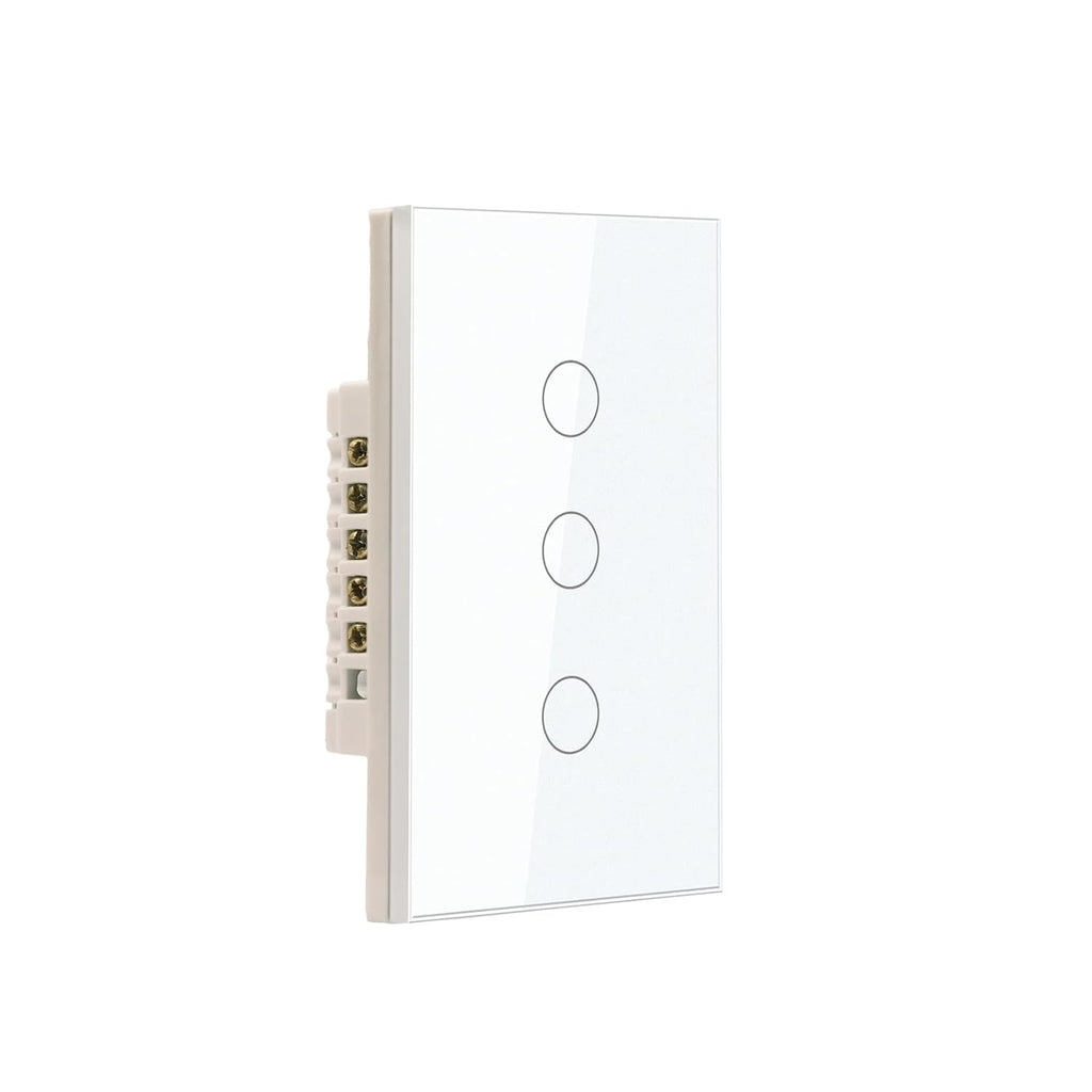 WiFi Smart Light Switch 118X72X34MM Need Neutral Wire,2.4GHz Wi-Fi Touch Switch,Work with Smart Life/Tuya App, Compatible with Alexa and Google Home, White 3 Gang
