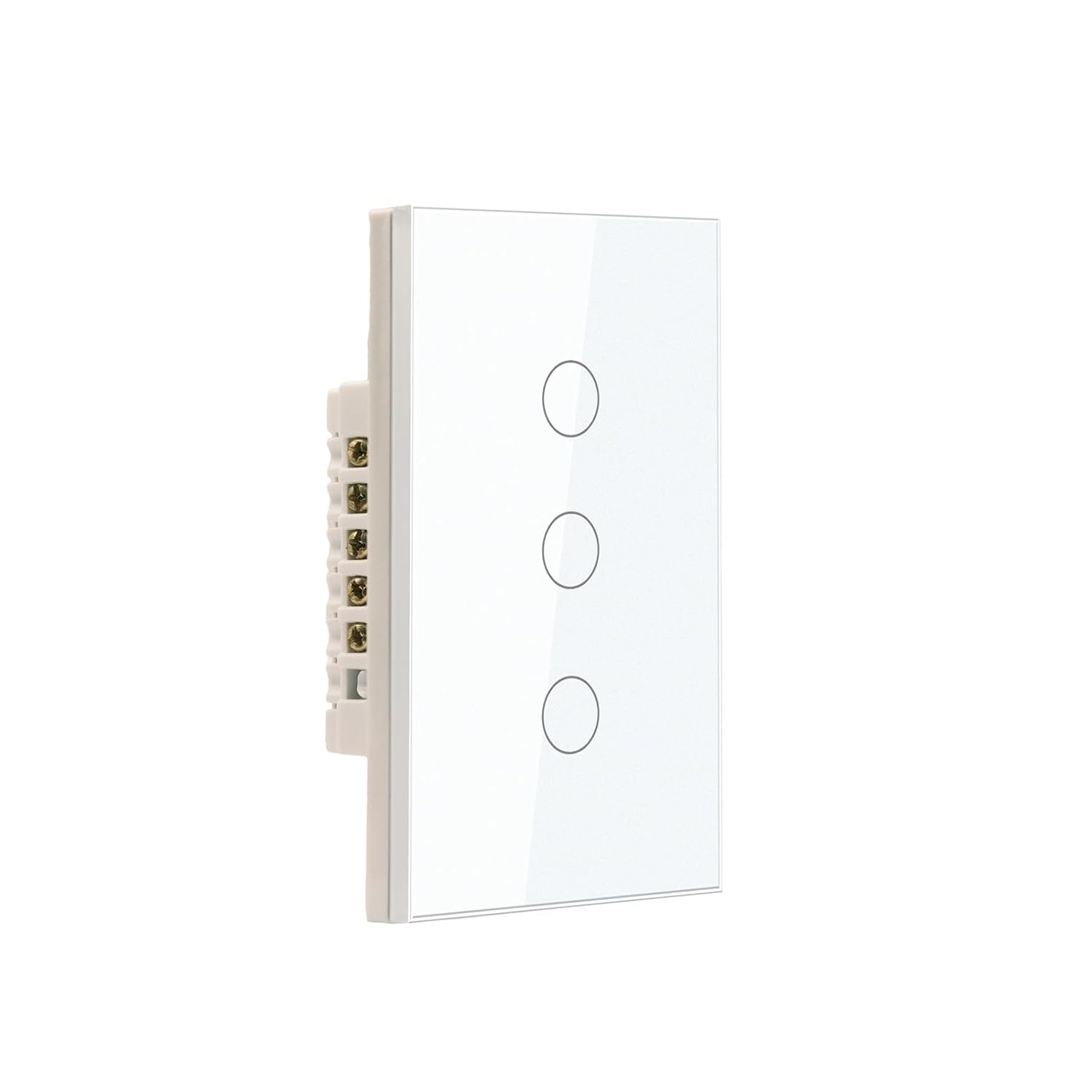 WiFi Smart Light Switch 118X72X34MM Need Neutral Wire,2.4GHz Wi-Fi Touch Switch,Work with Smart Life/Tuya App, Compatible with Alexa and Google Home, White 3 Gang