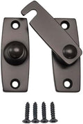 QCAA 2.5" x 2.65", Large, Heavy Forged Solid Brass Door Latch, 180 Degrees Flat Surface Mounting Door Latch Buckle for Doors & Windows, US10B ORB Oil-Rubbed Bronze, 1 Pack, Made in Taiwan