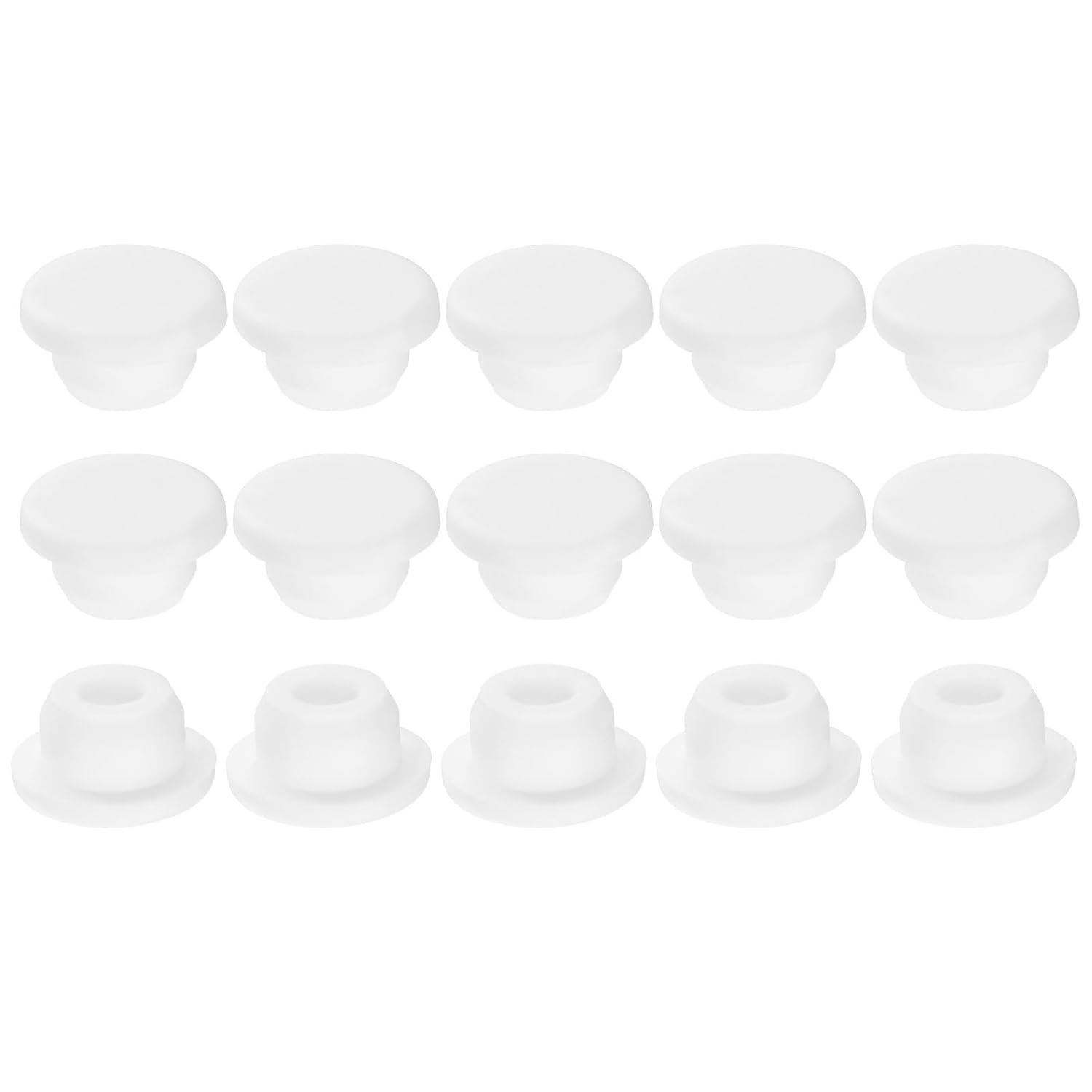 uxcell 15Pcs Silicone Hole Plug, Waterproof Round Rubber Stoppers Bottle Seal Plugs Tube Pipe End Caps for 18mm/0.71" Hole for Bathtub Bottle, White