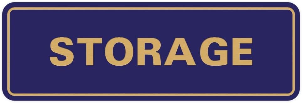 Standard STORAGE Door/Wall Sign - Blue/Gold - Large (5 Pack)
