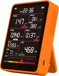 Professional Indoor Air Quality Monitor with AQI, Portable Real-Time Detector for Home Cars Plants and Pets (Orange)
