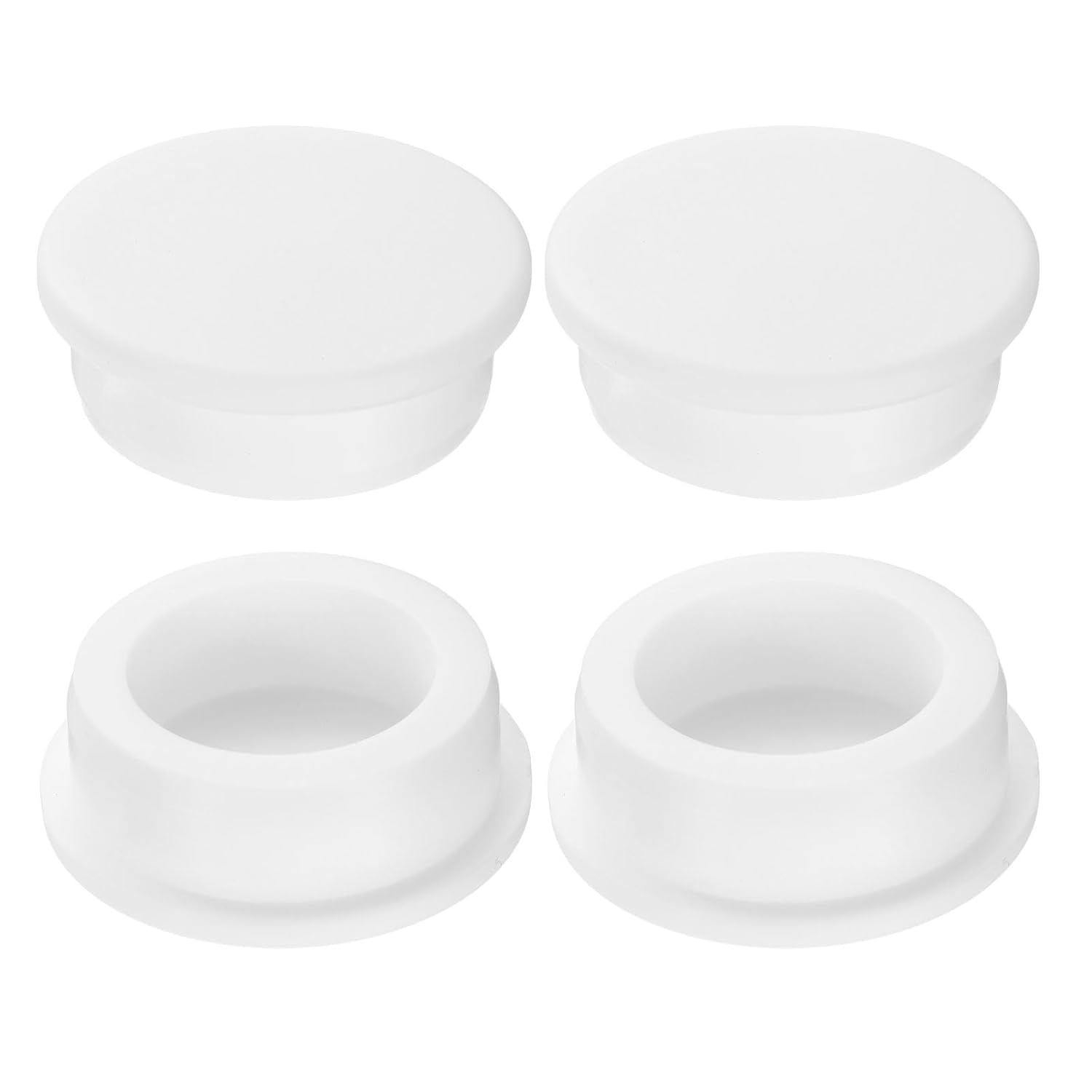 uxcell 4Pcs Silicone Hole Plug, Waterproof Round Rubber Stoppers Bottle Seal Plugs Tube Pipe End Caps for 38mm/1.5" Hole for Bathtub Bottle, White