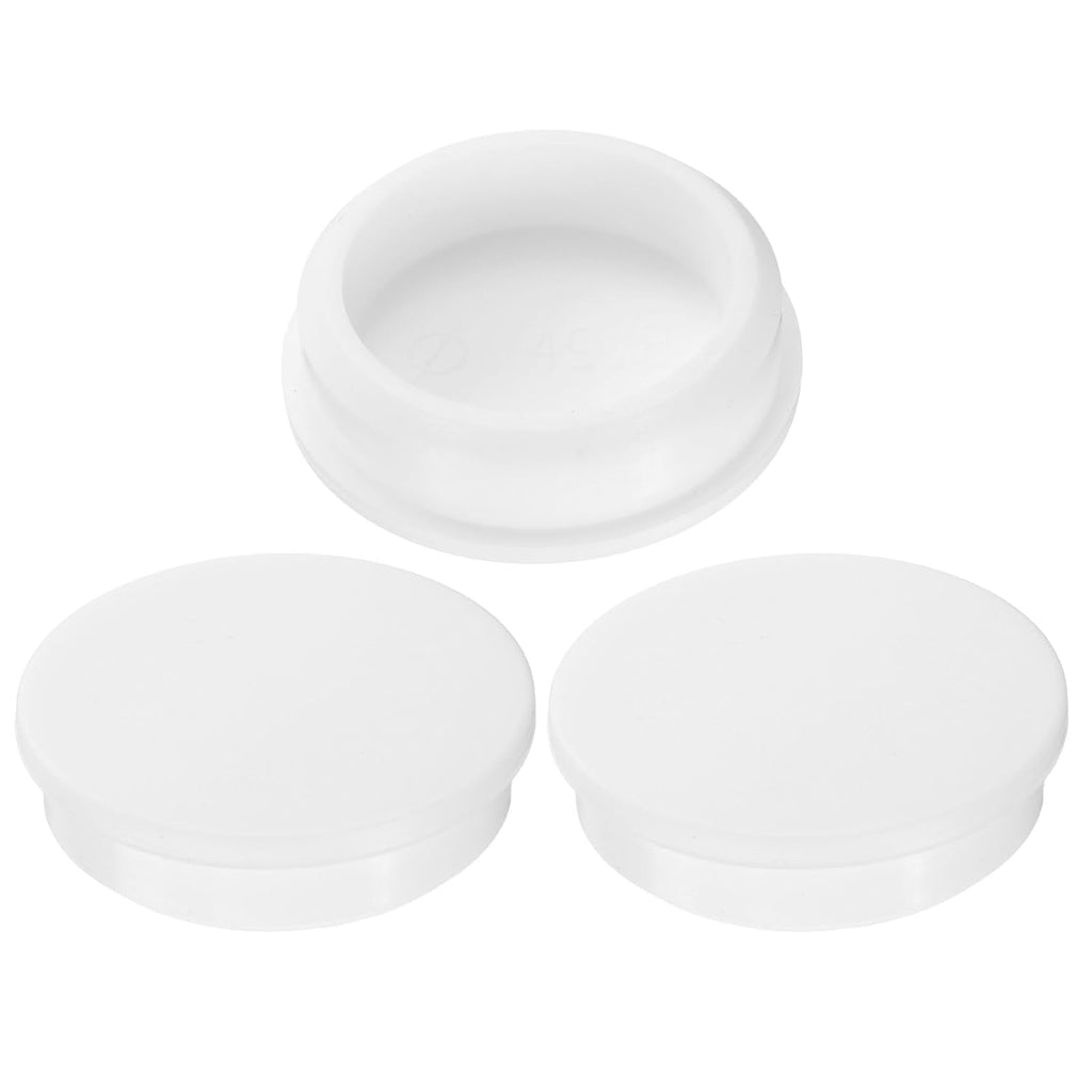 uxcell 3Pcs Silicone Hole Plug, Waterproof Round Rubber Stoppers Bottle Seal Plugs Tube Pipe End Caps for 48mm/1.89" Hole for Bathtub Bottle, White