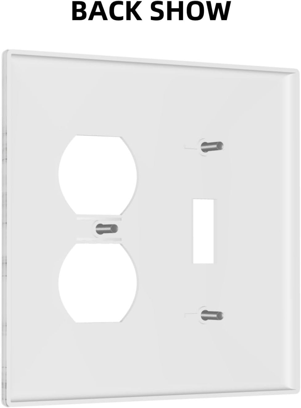 Decorative Outlet Covers Modern Grey Marble Texture 2 Gang Light Switch Cover Plate Single Toggle Duplex Wall Plates for Electrical Outlets Switch Plate Covers for Bedroom Kitchen Decor
