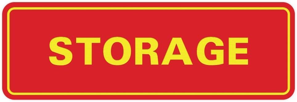 Standard STORAGE Door/Wall Sign - Red/Yellow - Medium (10 Pack)