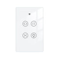 MOES 2.4GHz WiFi RF Smart Curtain Light Touch Switch Glass Panel Backlight ON/Off Wireless Remote Control with Tuya Smart Life App, Voice Control with Google Home Alexa, White