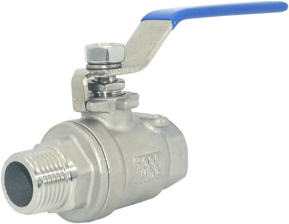 DAN SPEED 1/2 Inch Male x Female NPT Ball Valve S304 Stainless Steel,Full Port Heavy Duty for Water, Oil, and Gas,1000WOG (1/2 inch)