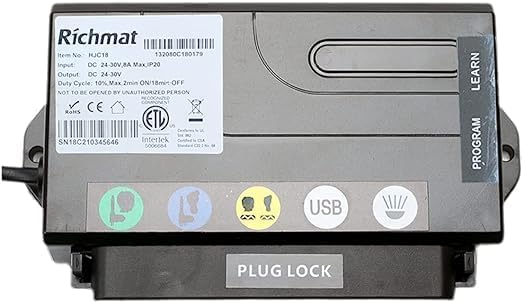 Richmat HJH55 Remote + HJC18 Control Box for Adjustable Bed Base Combo A (A)