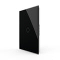 LIVOLO Modern Electrical Wall Light Switch 1Gang Tempered Glass Panel 2 Pole Wall Touch Light Switch with Led Indicator,No Neutral Wire 3Way (1Gang Black)