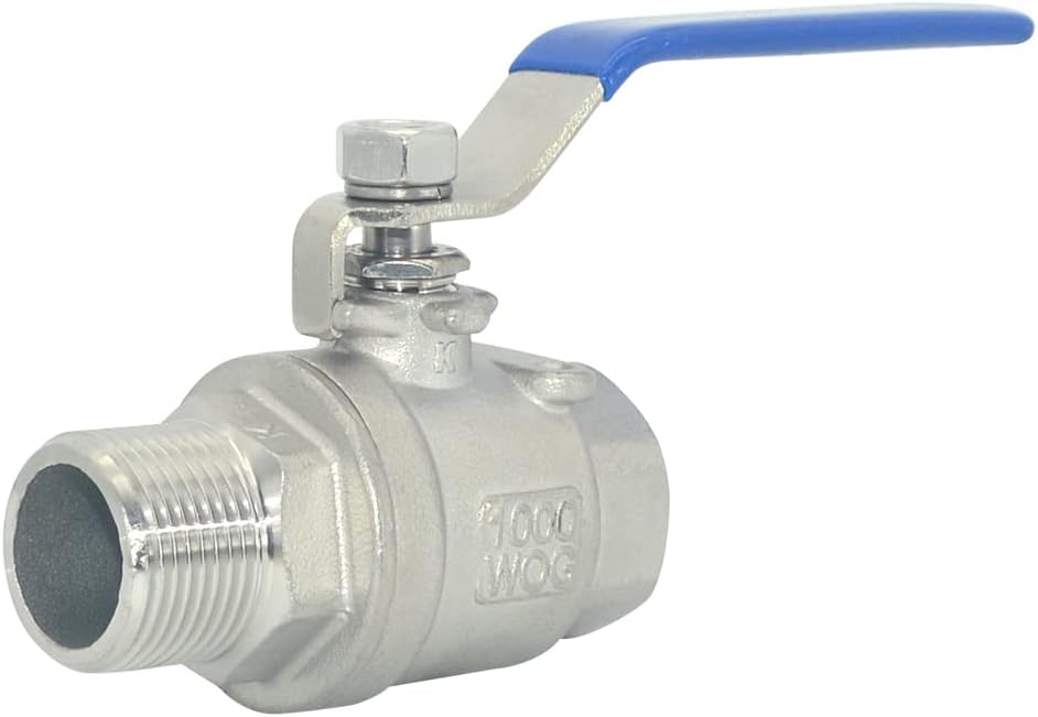 DAN SPEED 3/4 Inch Male x Female NPT Ball Valve S304 Stainless Steel,Full Port Heavy Duty for Water, Oil, and Gas,1000WOG (3/4 inch)