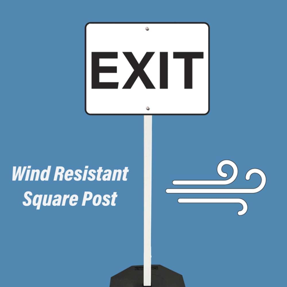 Plasticade Power Post Plastic Sign Post for Parking, Traffic and Property Signs, Reinforced, Lightweight Square Post for Durability and Wind Resistance, 72" x 1.75", 3.6 lbs., White, Base Not Included