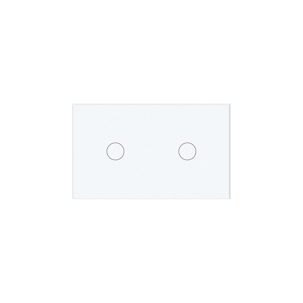 2 Way Light Switch 118X72X34MM No Neutral Wire, Wall Touch Switch 1000W, Tempered Glass Panel, FCC, White 2 Gang