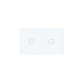 2 Way Light Switch 118X72X34MM No Neutral Wire, Wall Touch Switch 1000W, Tempered Glass Panel, FCC, White 2 Gang