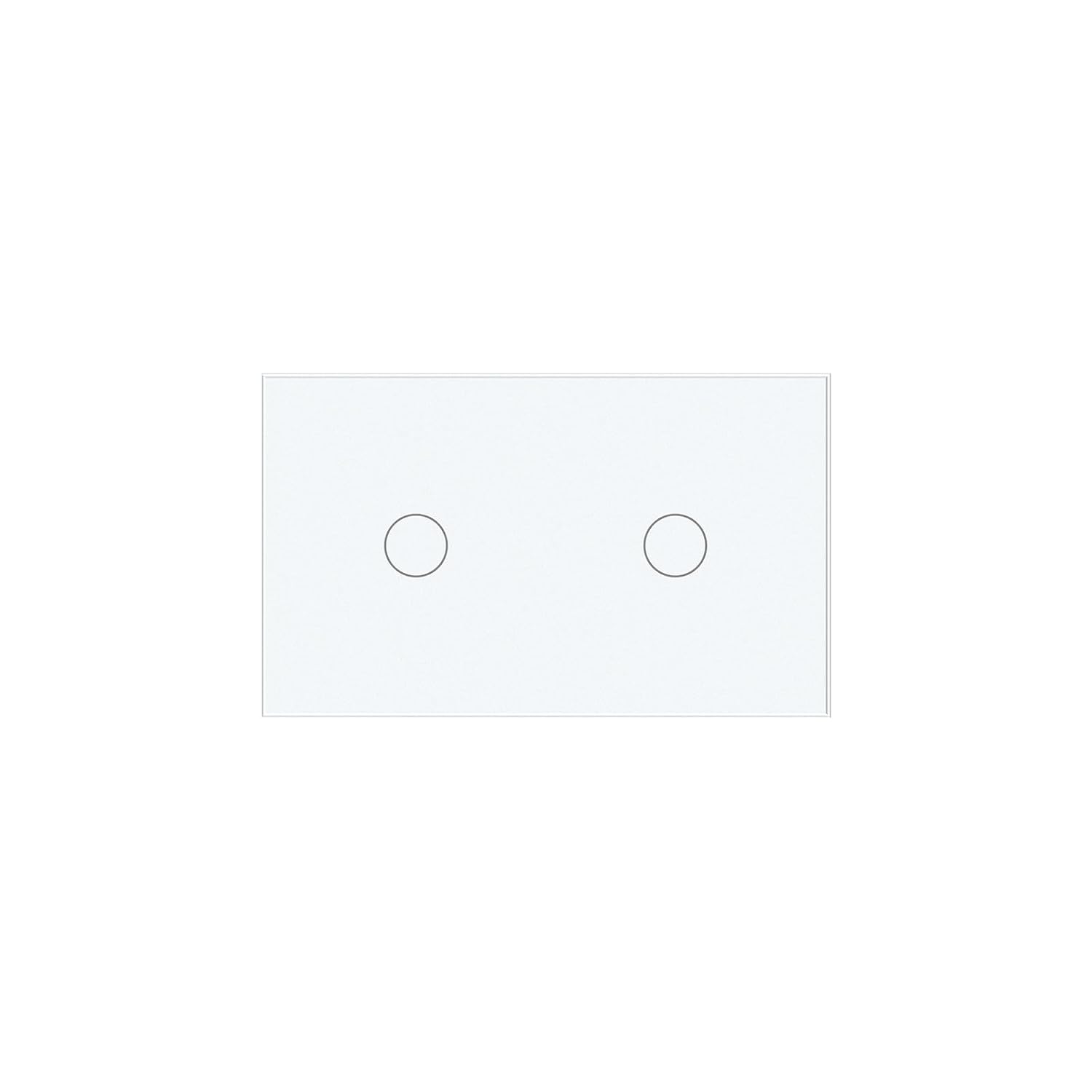 2 Way Light Switch 118X72X34MM No Neutral Wire, Wall Touch Switch 1000W, Tempered Glass Panel, FCC, White 2 Gang