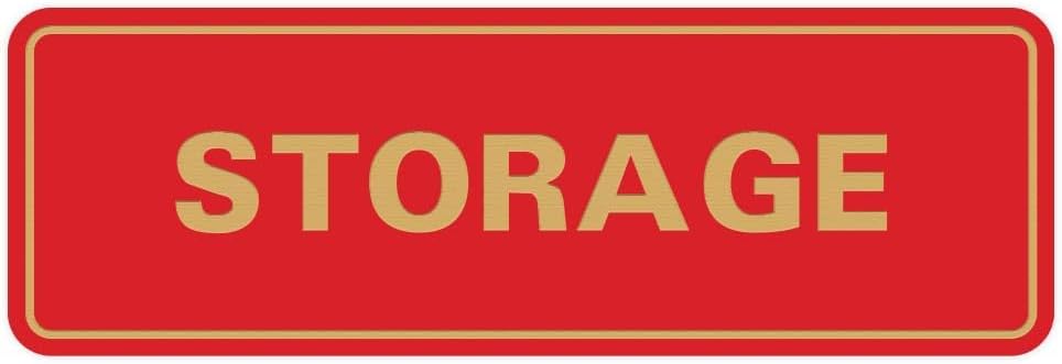 Standard STORAGE Door/Wall Sign - Red/Gold - Medium (10 Pack)