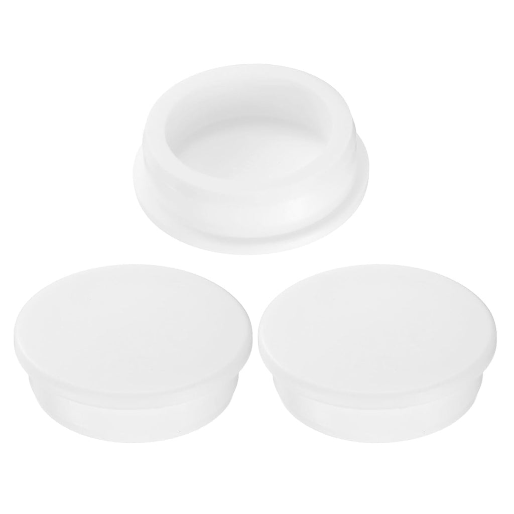 uxcell 3Pcs Silicone Hole Plug, Waterproof Round Rubber Stoppers Bottle Seal Plugs Tube Pipe End Caps for 47mm/1.85" Hole for Bathtub Bottle, White