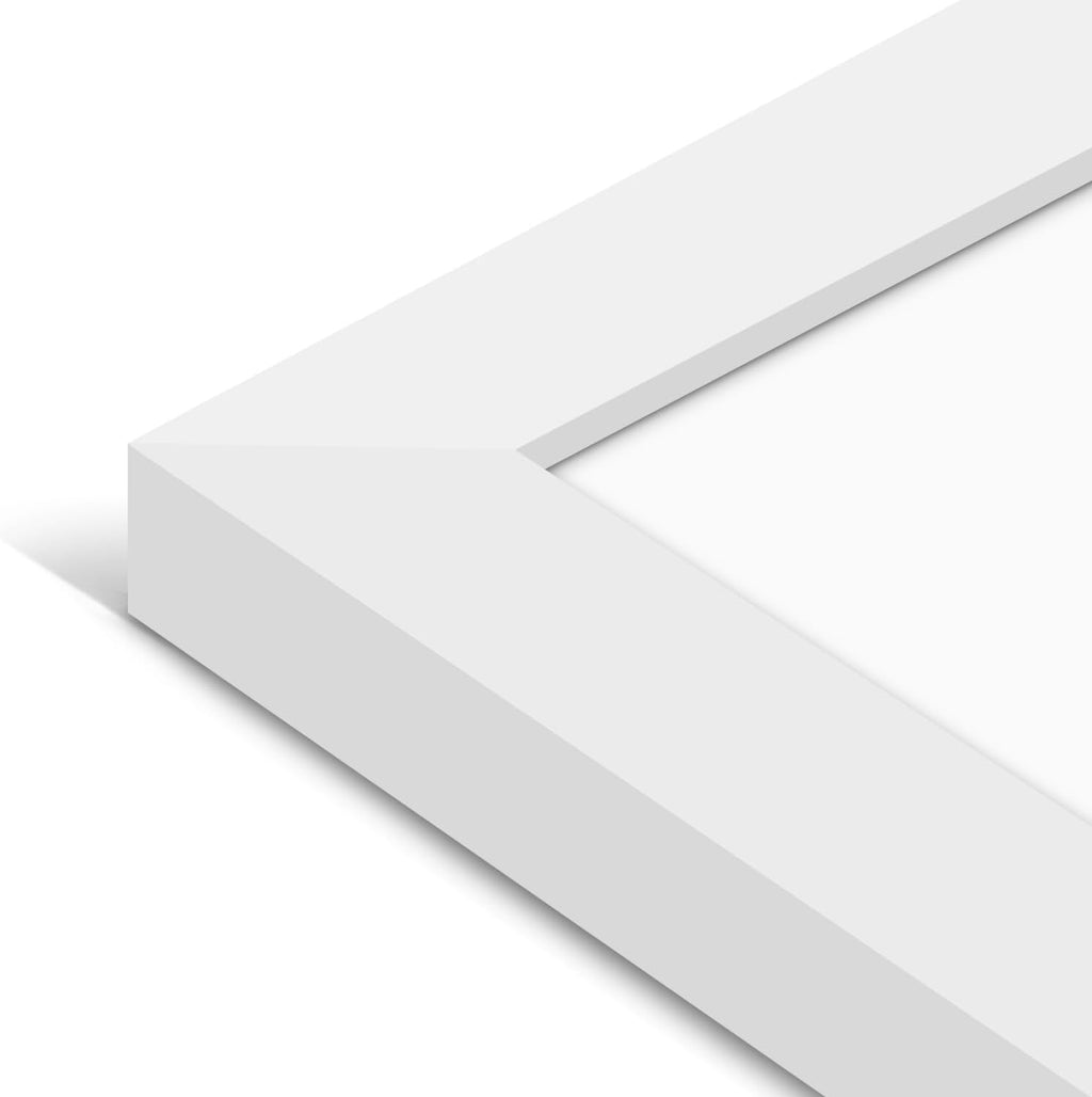 Americanflat 5x5 Picture Frame with Shatter-Resistant Glass - Signature Collection - Gallery Style Frames Made of Engineered Wood - Square Frame for Tabletop and Wall Display - White